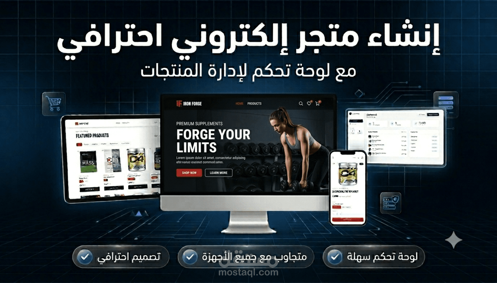 متجر مكملات غذائية متكامل | Supplement E-commerce Platform with Admin Dashboard