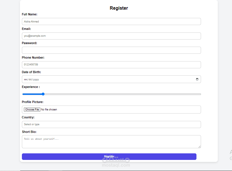 Register Form