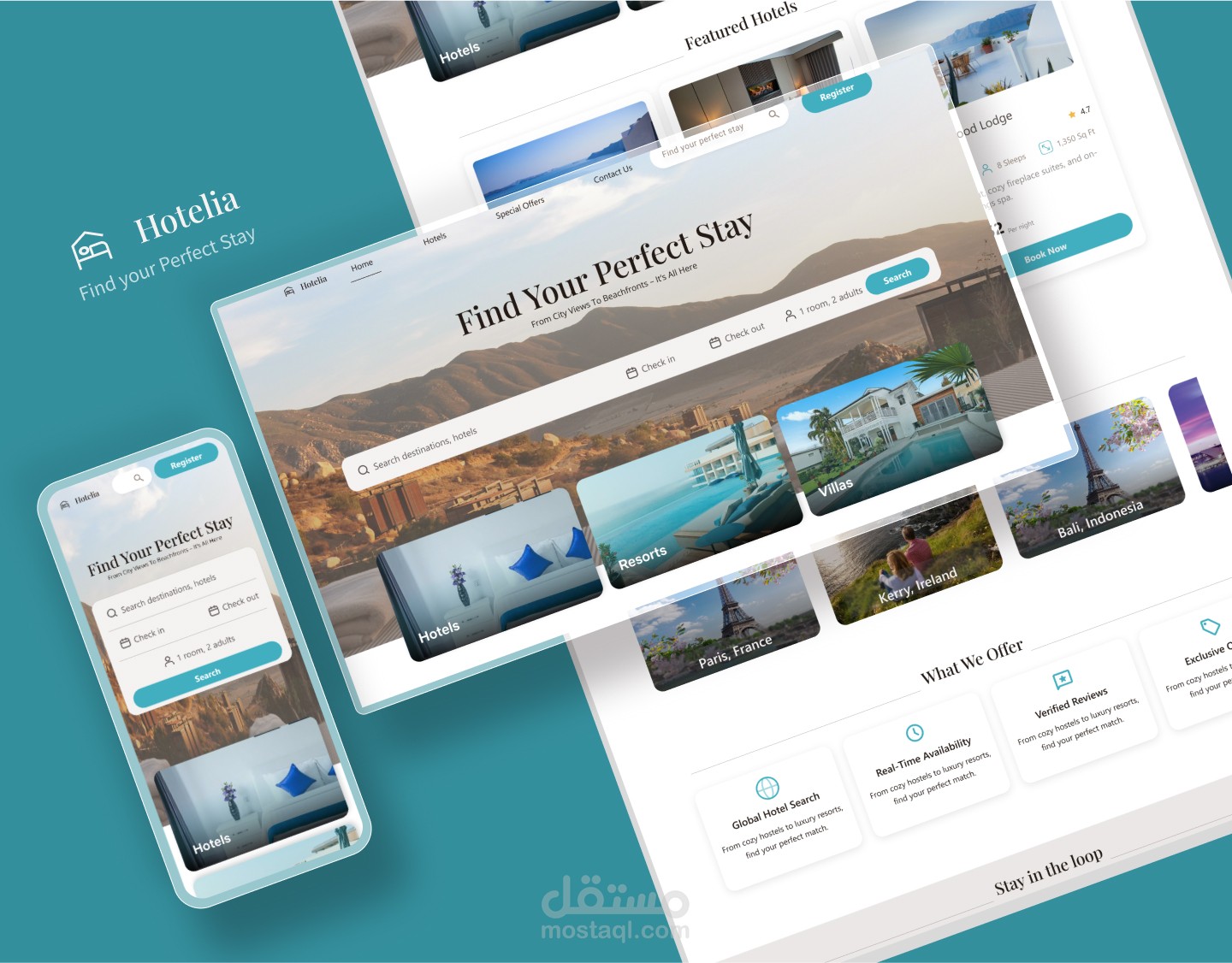 Hotelia – Modern Hotel Booking Interface