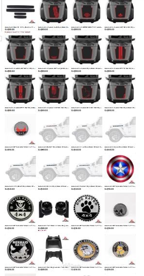 إعداد إعلانات لبيع قطع الزينة لسيارات الـ Jeep و إدخالها على منصة التسويق  Etsy