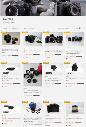 إعداد إعلانات لبيع الكاميرات و إدخالها على منصة التسويق Shopify