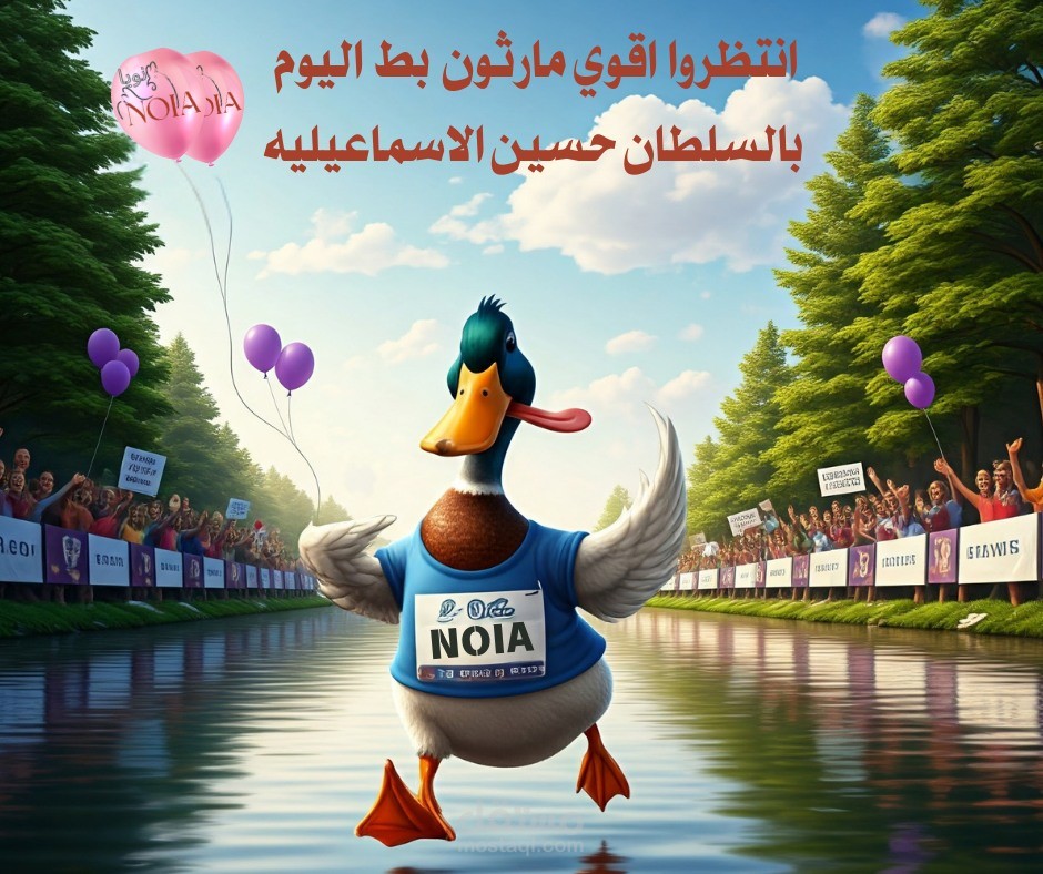 تصميم بوستر إبداعي لحدث رياضي (ماراثون بط) بمدينة الإسماعيلية