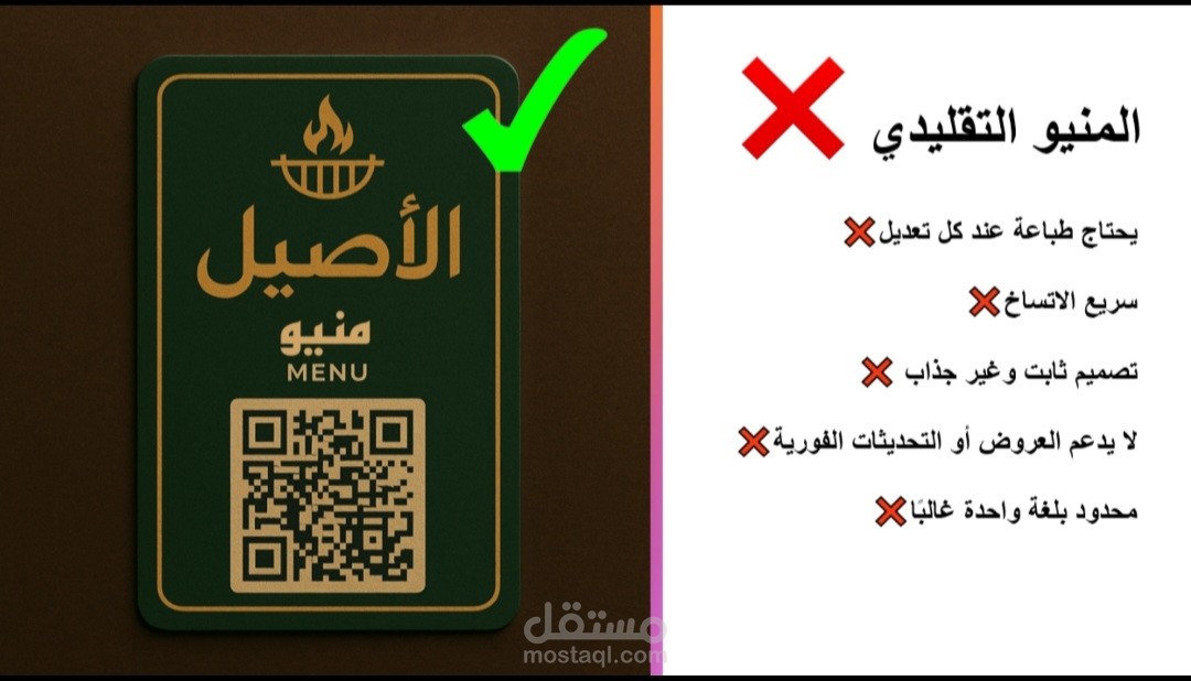تصميم مينو الكتروني ل مطعم