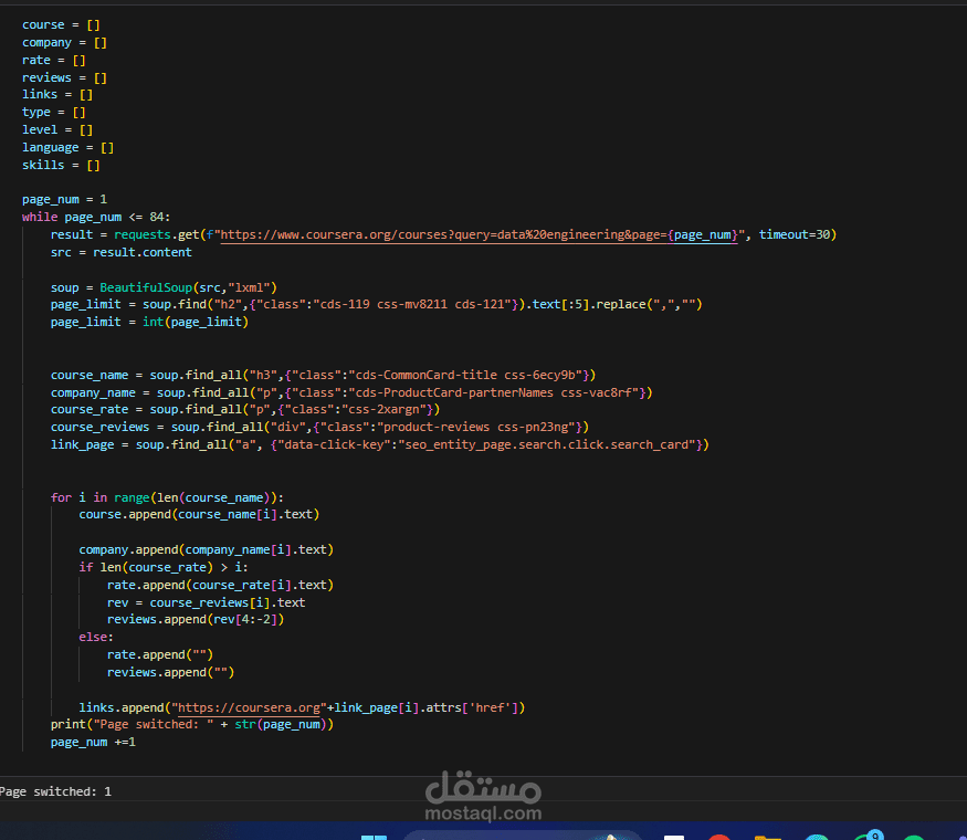 Web scraping