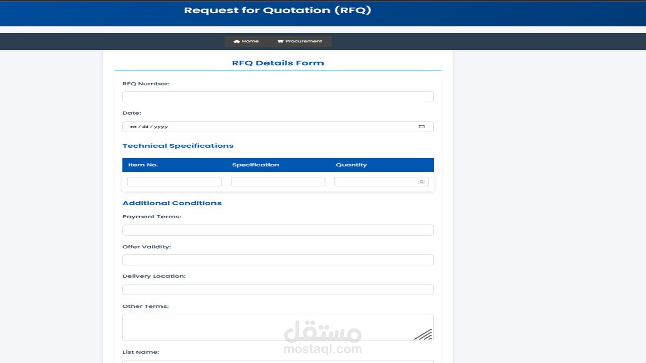 RFQ" Request for Quotations