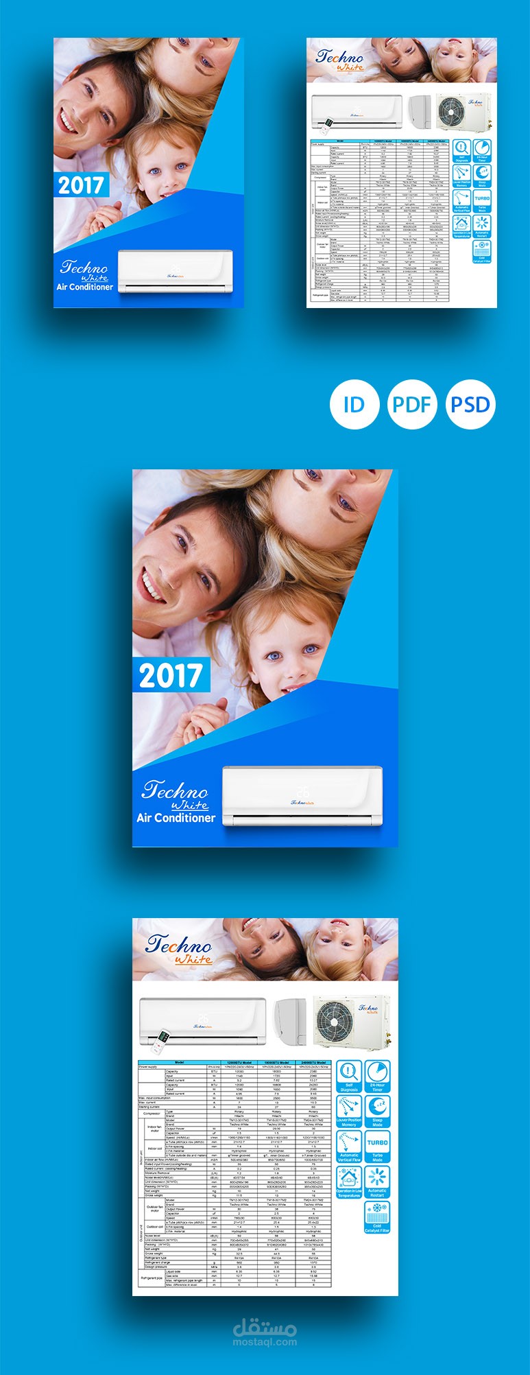 تصميم فلاير لمكيف تكنو وايت