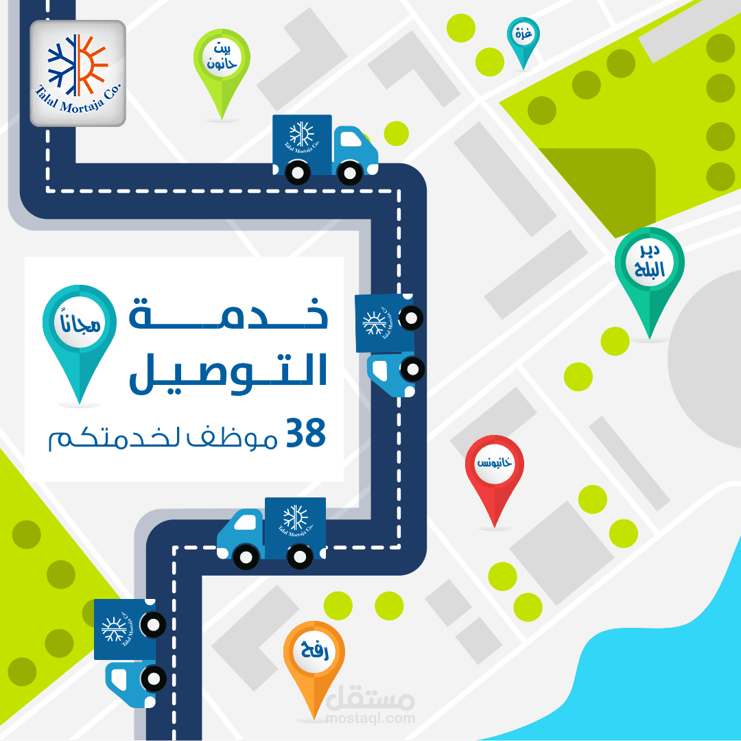 تصميم انفوجرافيك خدمة التوصيل