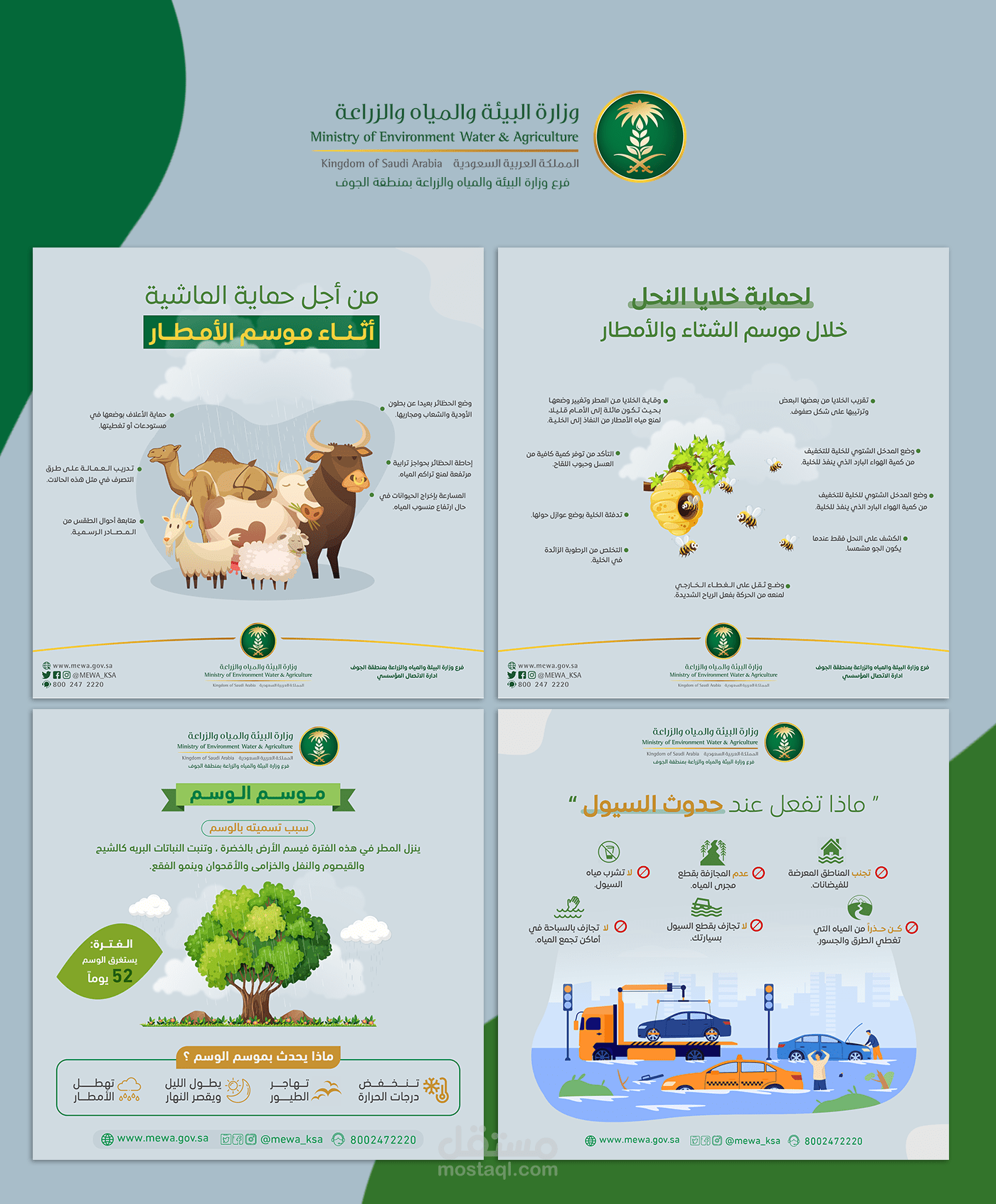 تصاميم اعلانات سوشيال ميديا انفوجرافيك لوزارة البيئة