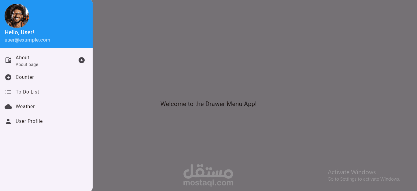 تطبيق Flutter متعدد الميزات يجمع بين عدّاد، ملف شخصي، قائمة مهام، ووحدة طقس داخل تطبيق واحد