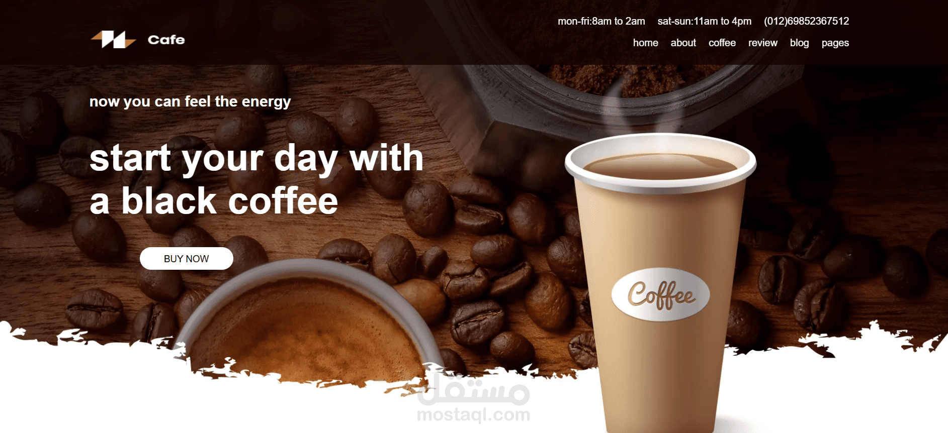 تصميم صفحة ويب لمقهى باستخدام HTML وCSS