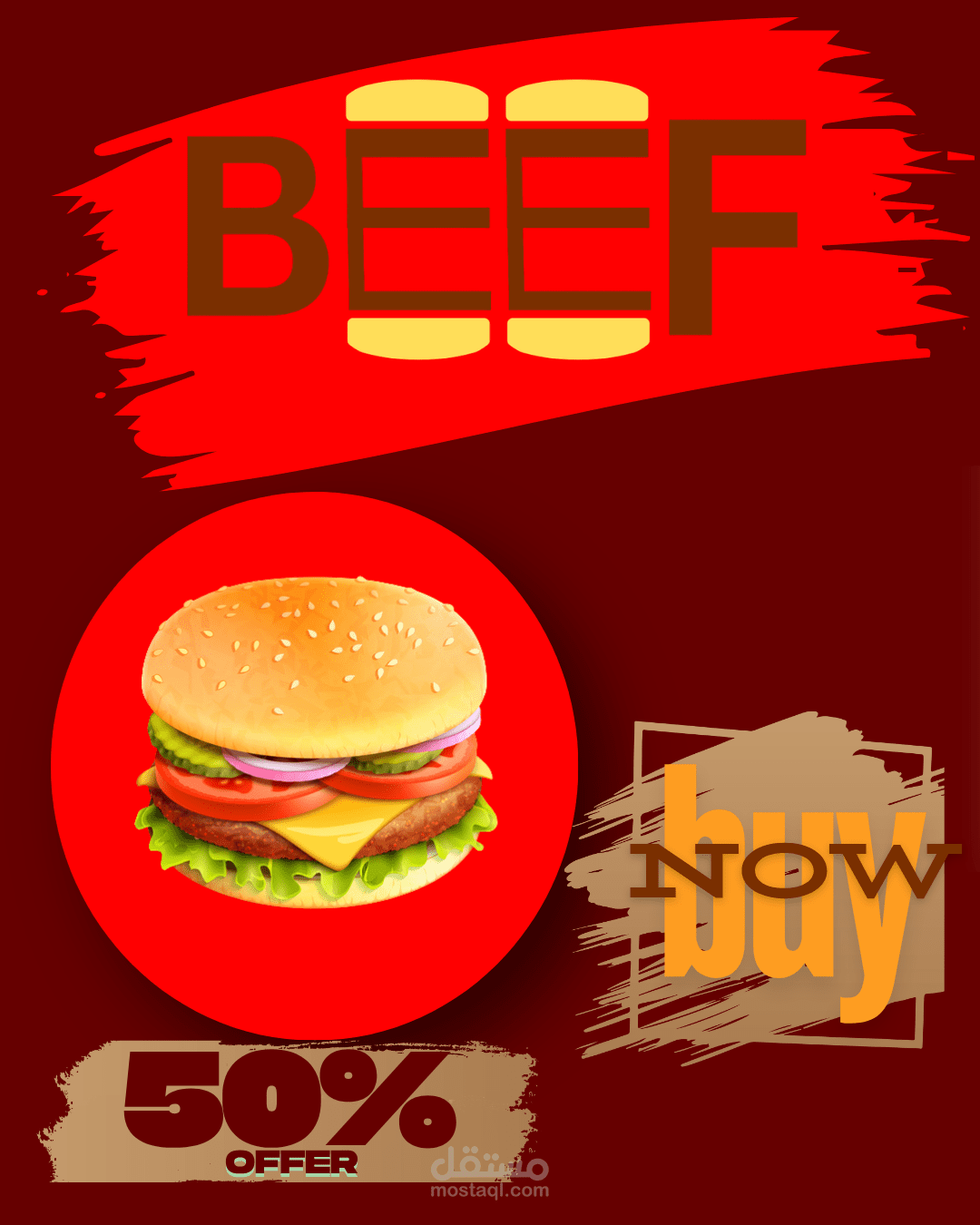 بوستر اعلاني احترافي لبيع بورجر