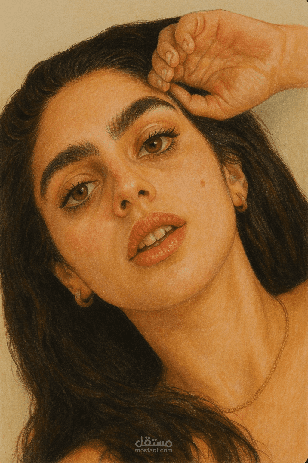 "رسم بورتريه واقعي يدوي