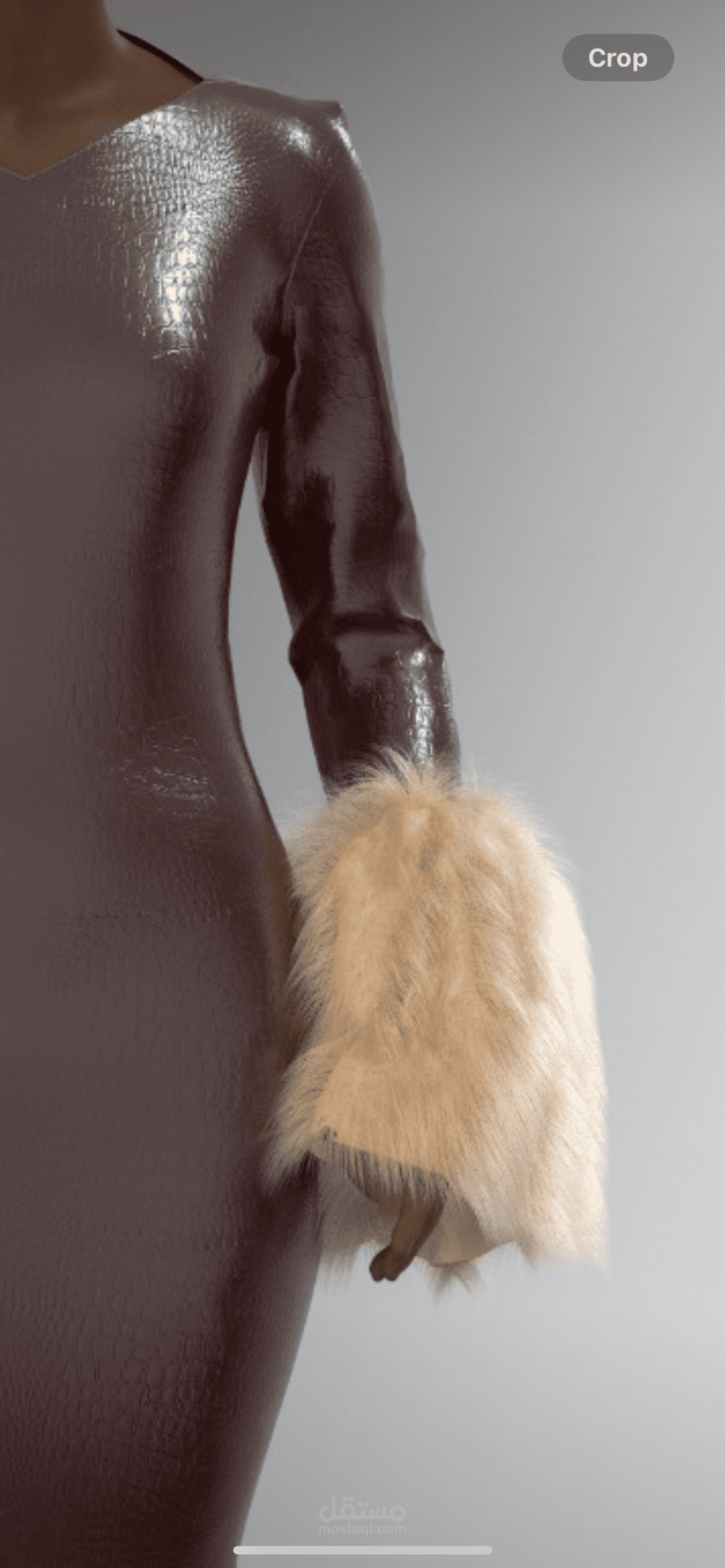 Leather and fur dress