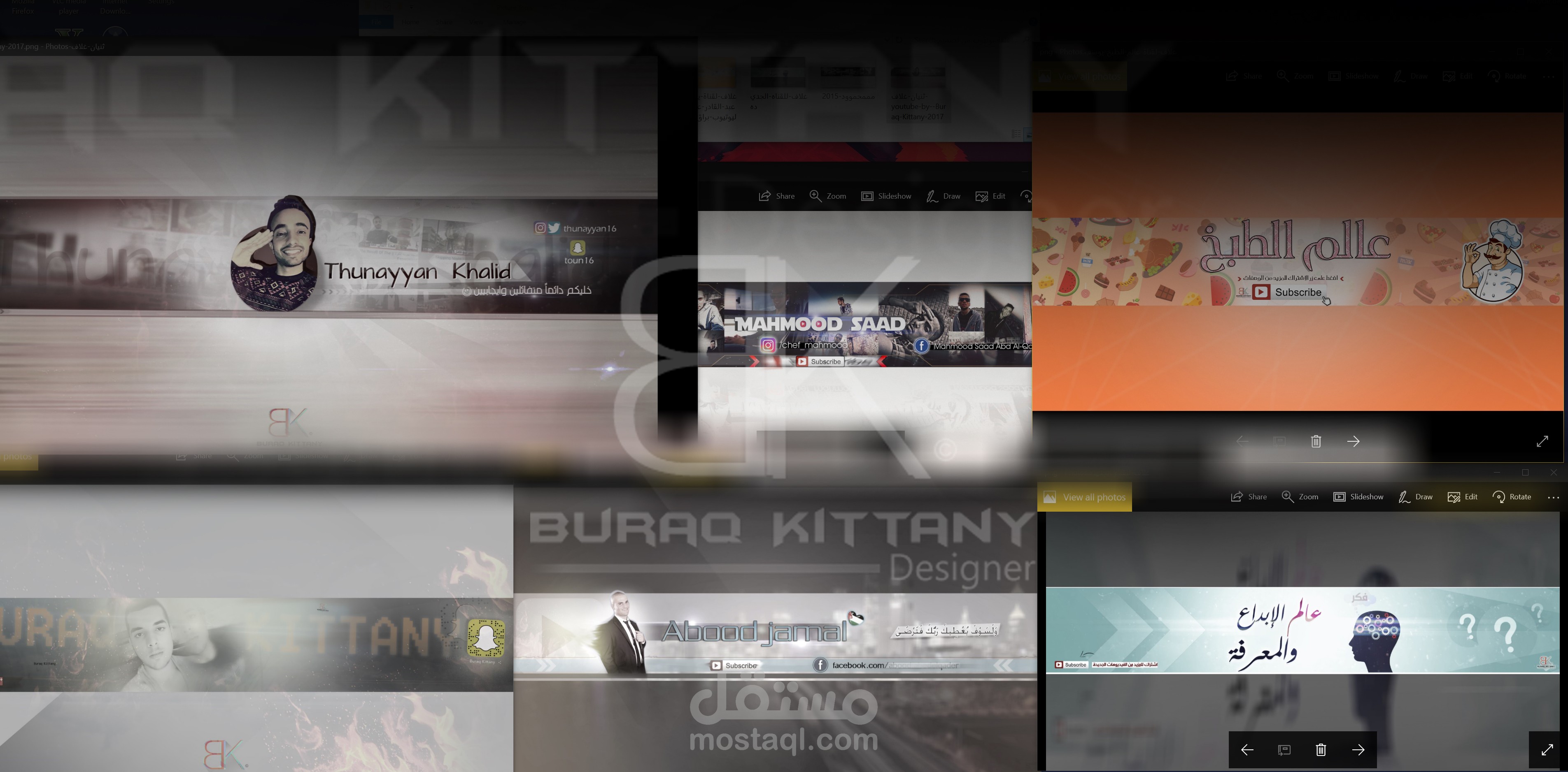 أغلفة لقنوات يوتيوب احترافية من تصميمي .