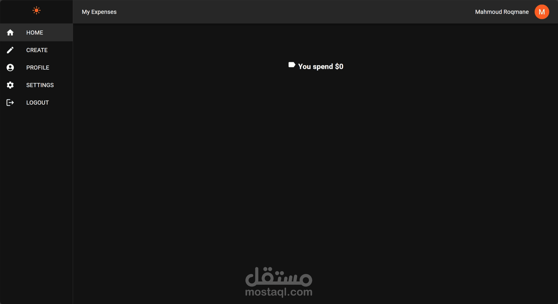 تطبيق ويب بسيط لتتبع النفقات