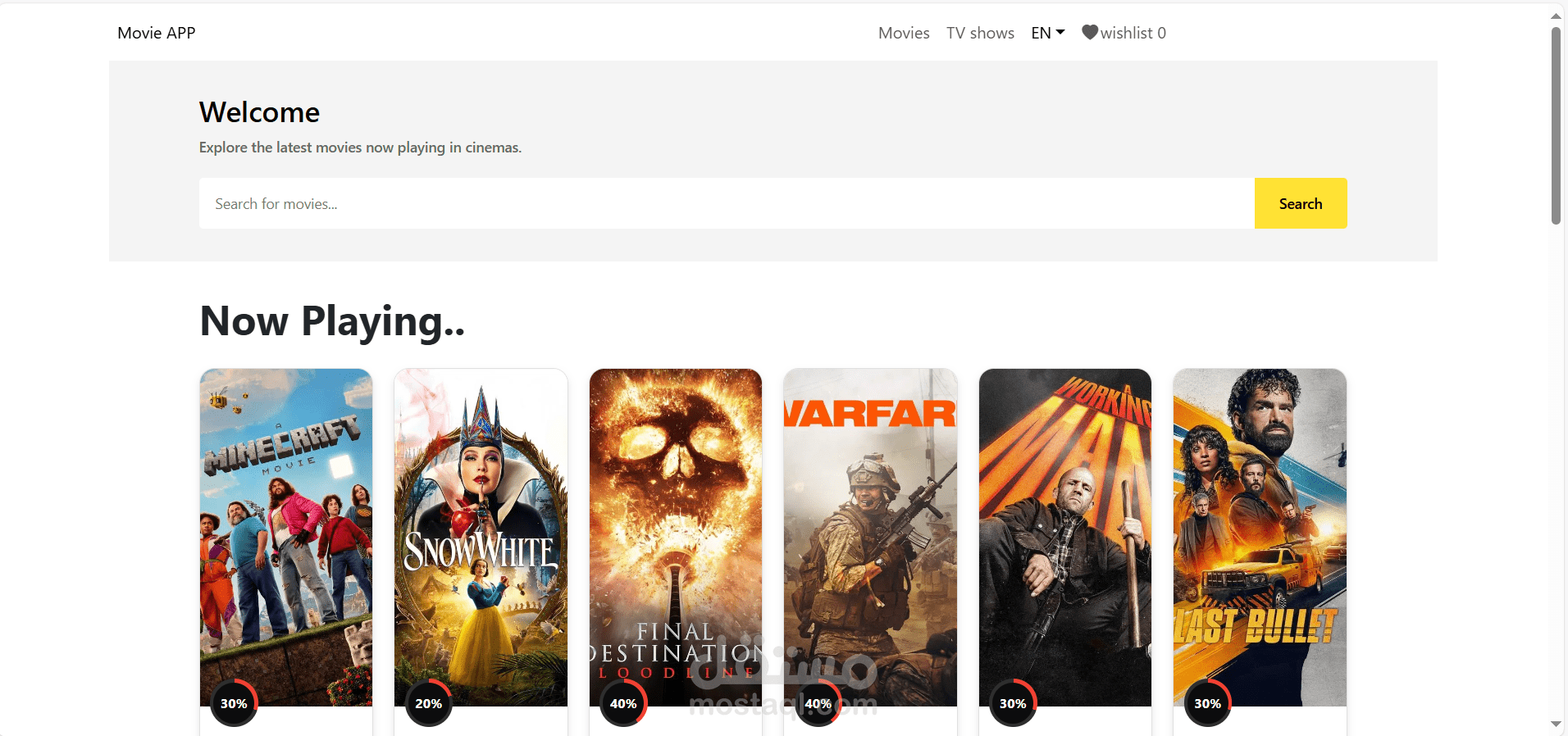 React app for movies/TV