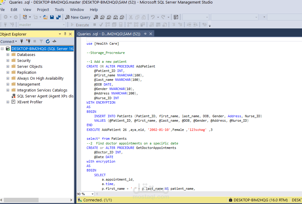 Health Care DB Project Using SQL,ERD,Mapping