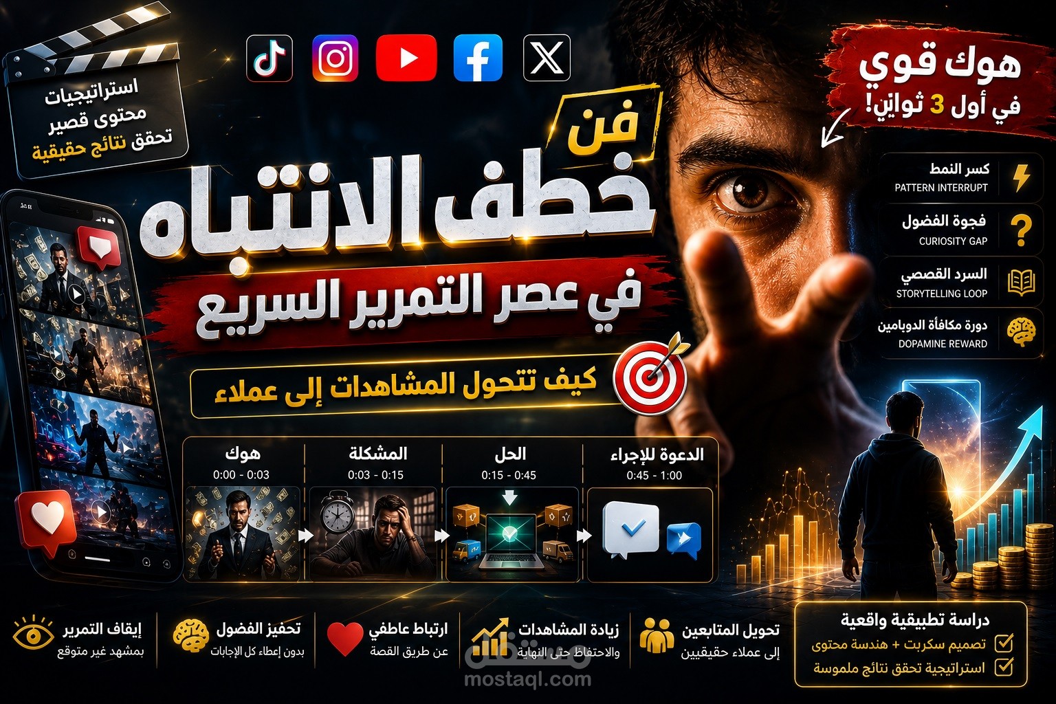 فن خطف الانتباه في عصر التمرير السريع | كيف تتحول المشاهدات إلى عملاء كتابة نماذج سكريبتات احترافية قصيرة للسوشيال ميديا