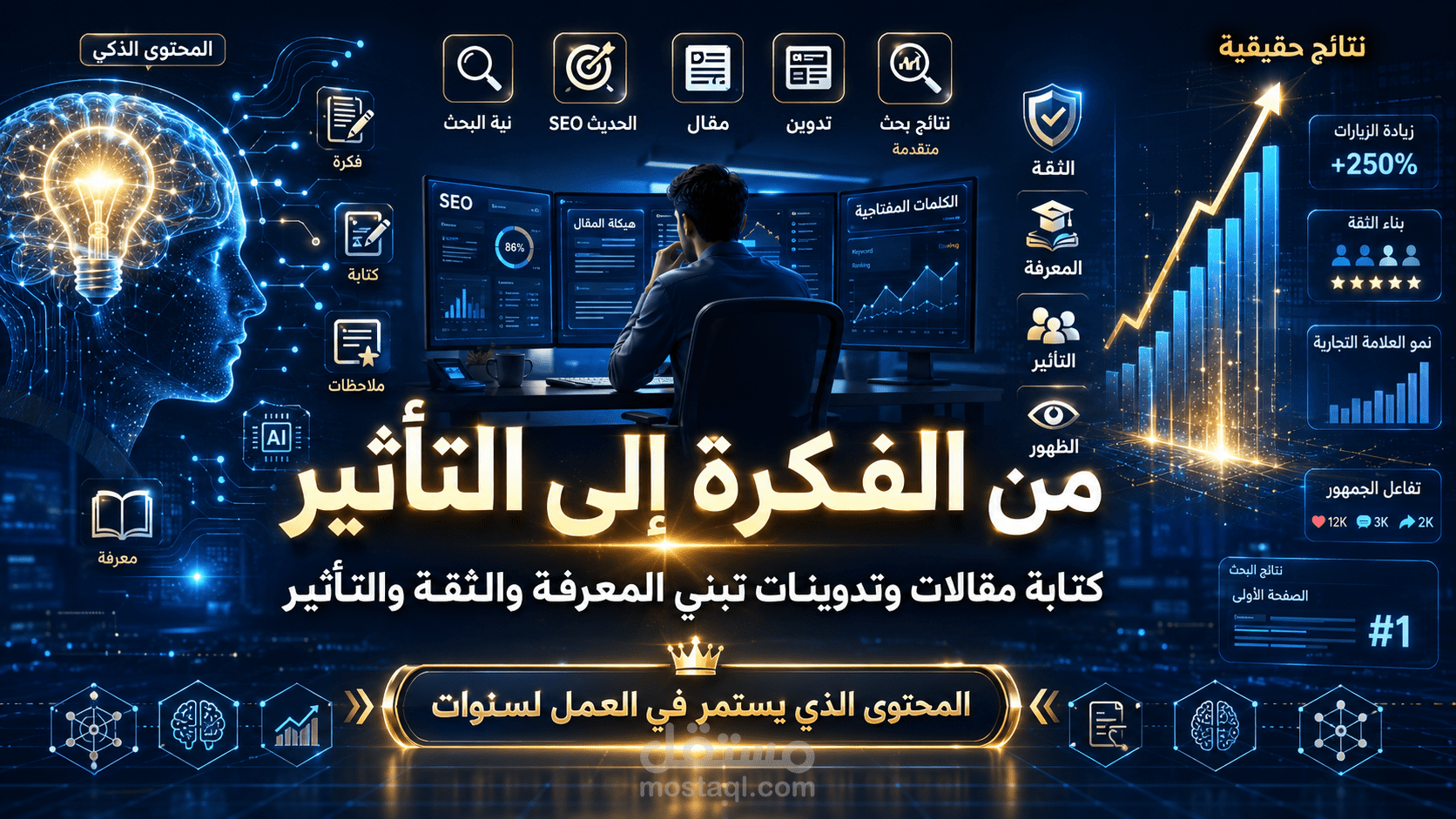 من الفكرة إلى التأثير | كتابة مقالات وتدوينات تبني المعرفة والثقة والتأثير