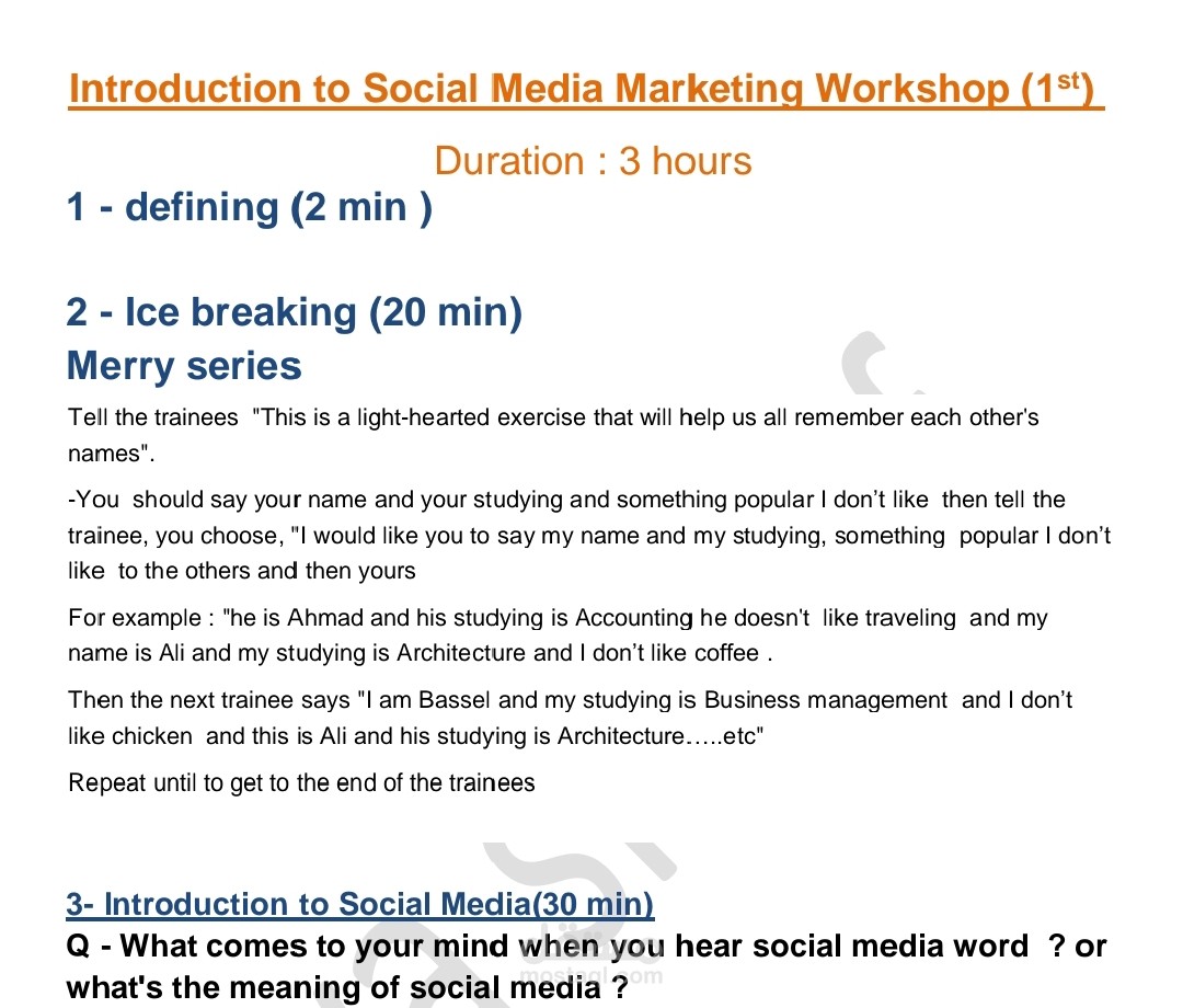 Introduction to social media marketing workshop