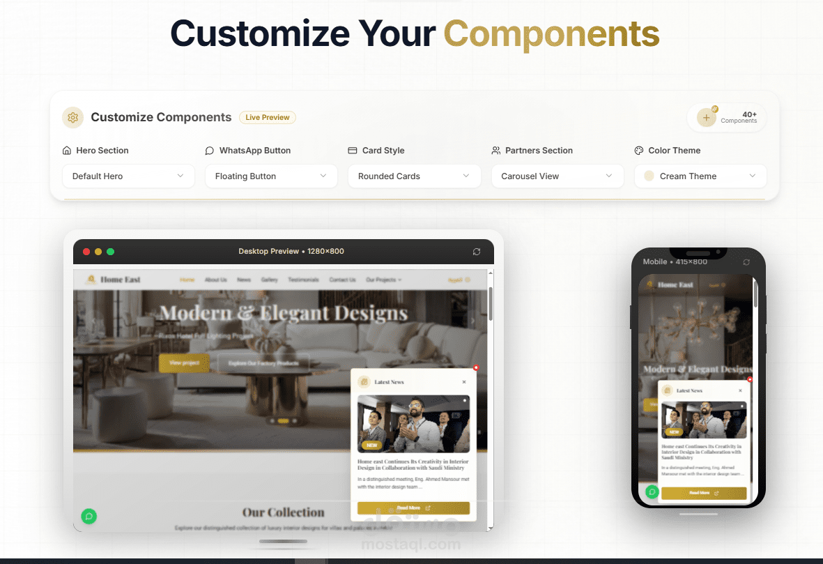 Modern React UI Template – Live Preview