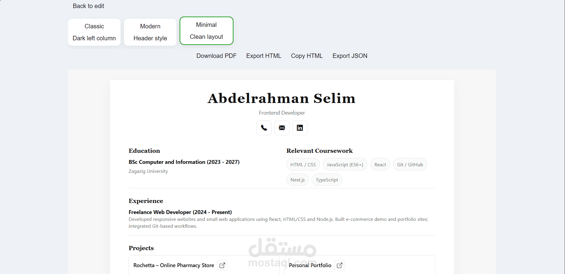 A free web app to create a professional resume in minutes.