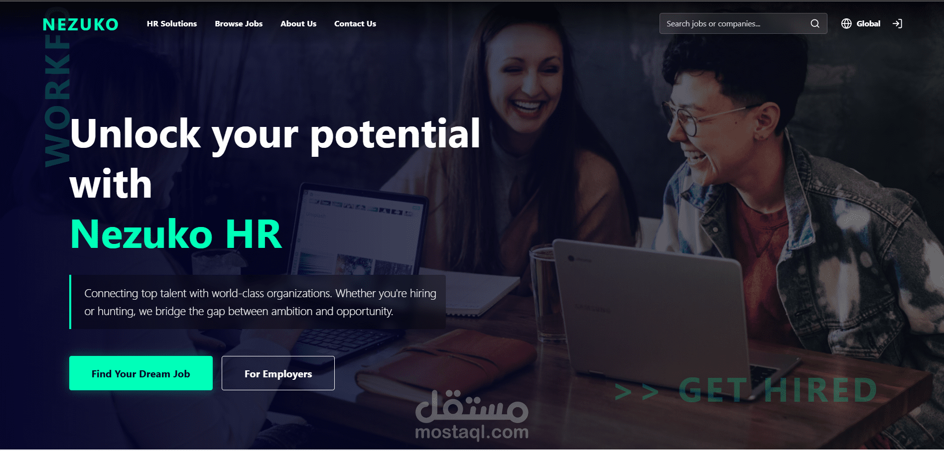 تطبيق ويب متكامل يهدف لربط الباحثين عن عمل بال HR's الخاصين بالشركات "Full Stack"