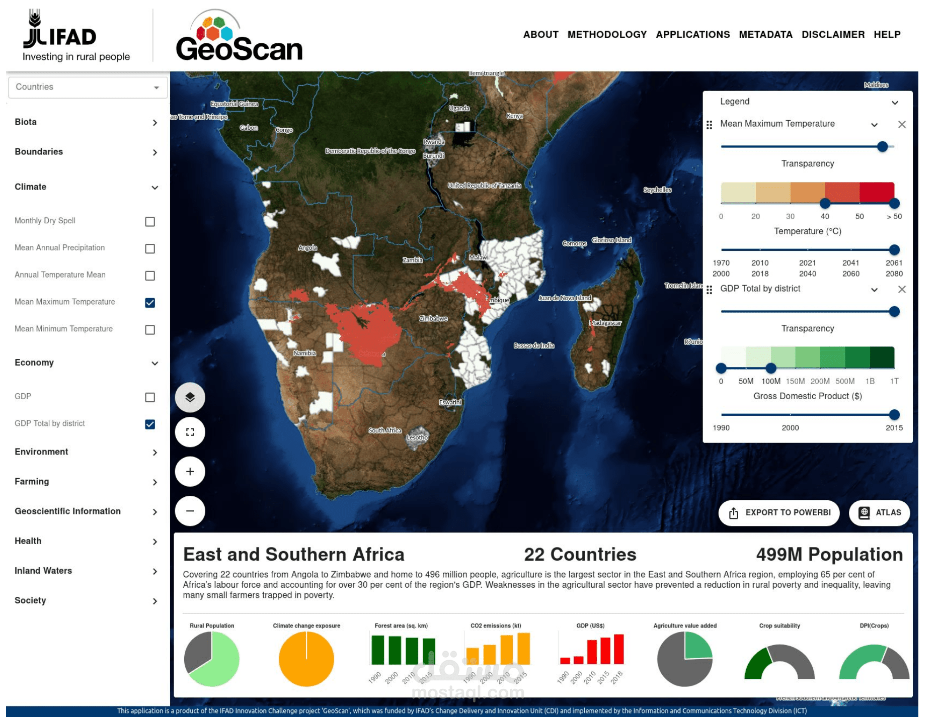 منصة Geoscan لمشاركة البيانات المفتوحة - صندوق التنمية الزراعية الدولي (IFAD)