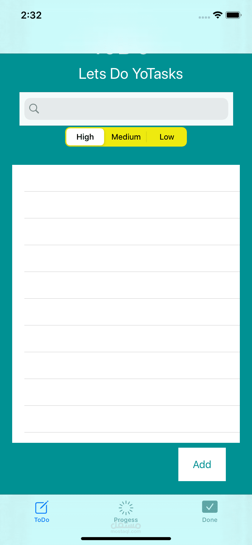 تطبيق toDo