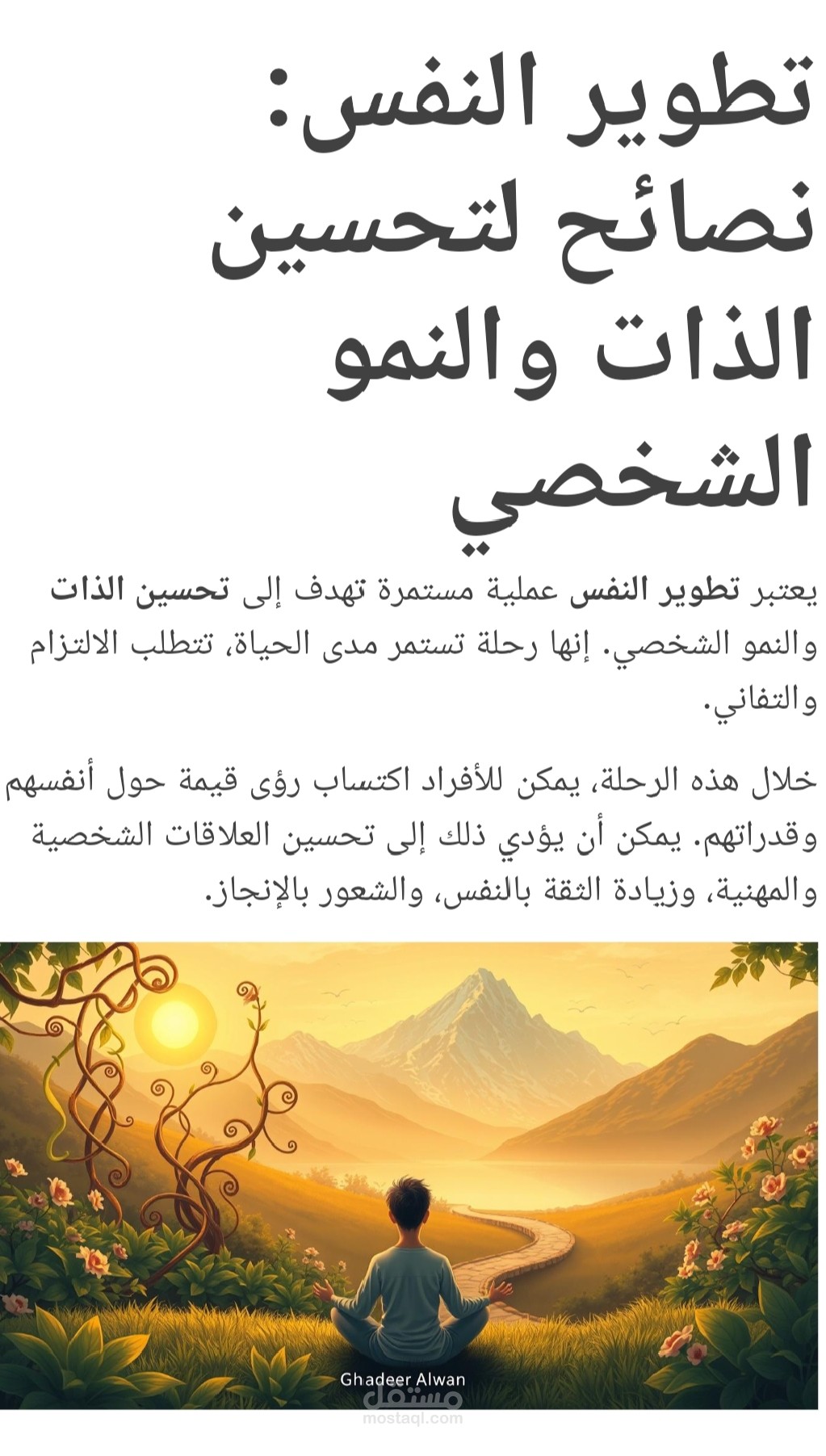 تطوير النفس : نصائح لتحسين الذات والنمو الشخصي
