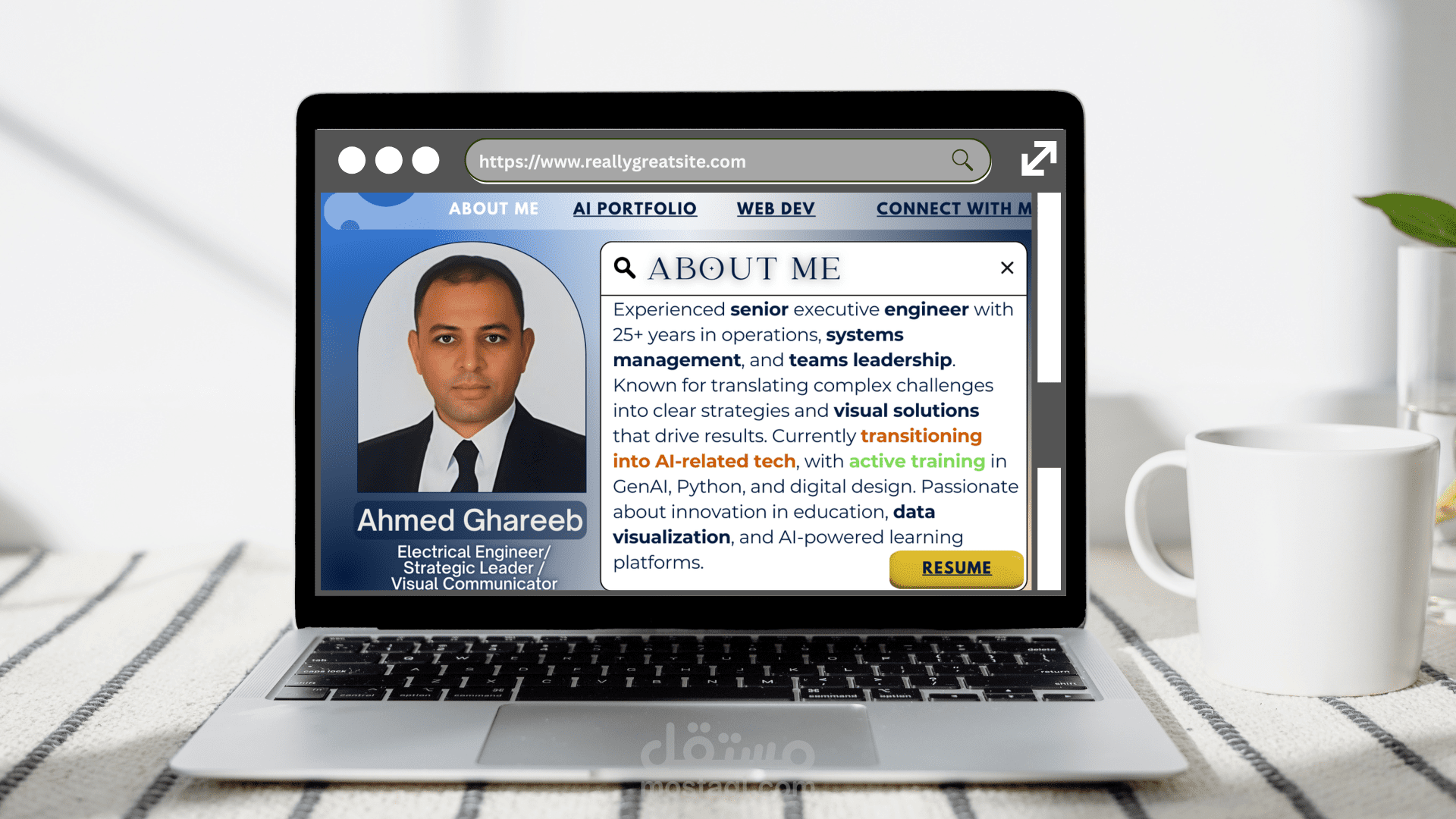 نموذج موقع الكترونى لعرض السيرة الذاتية وسابقة الاعمال