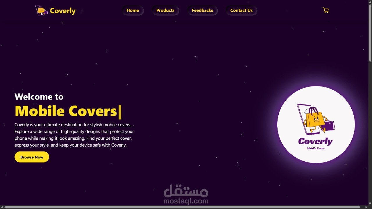 موقع e-commerce لمتجر اونلاين (coverly)