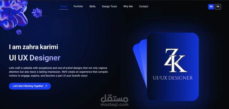 Zahra Karimi's resume website design