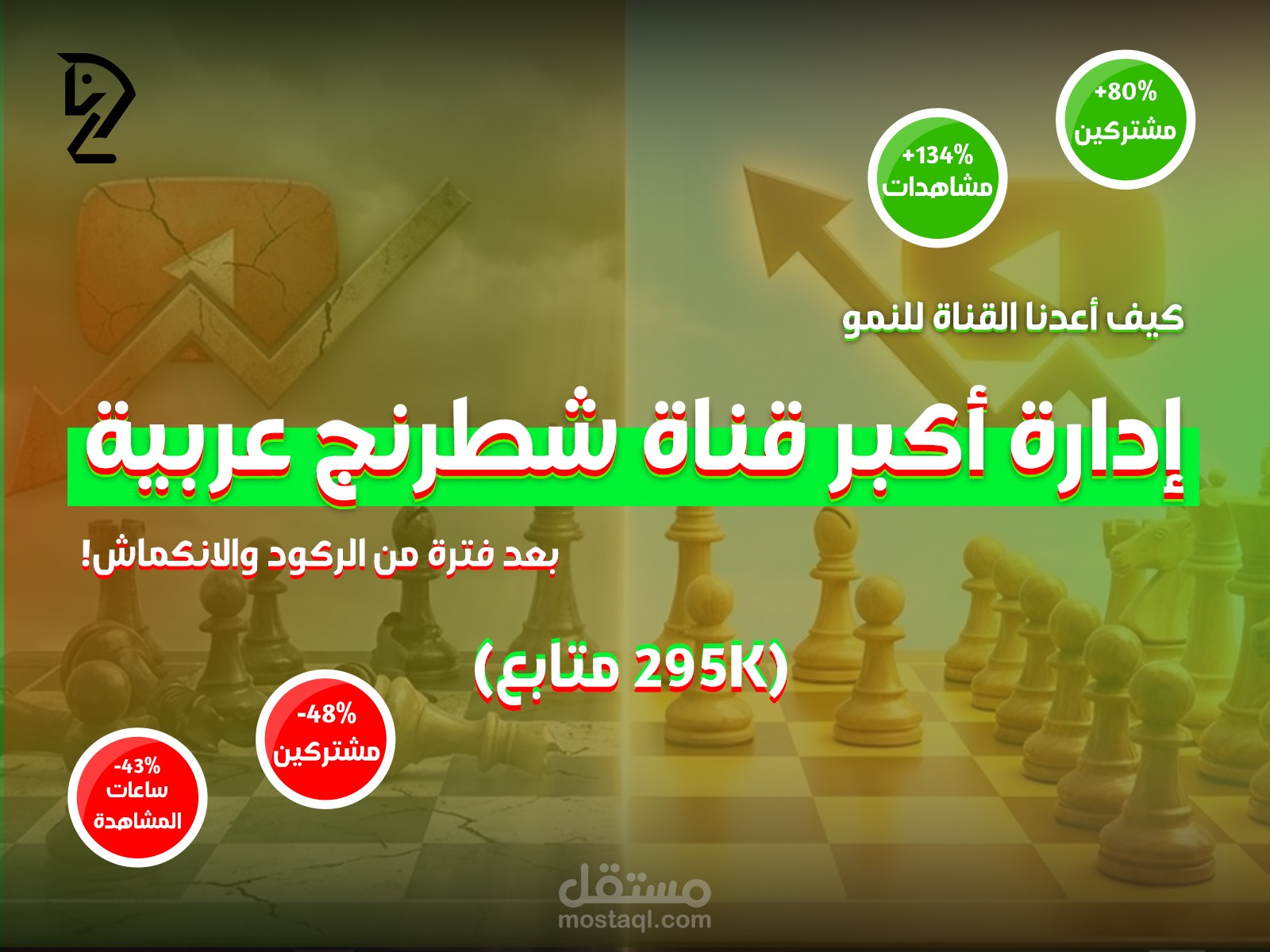 إدارة أكبر قناة شطرنج عربية (295K متابع) | وتحويلها لقناة تسويقية أكثر فعالية