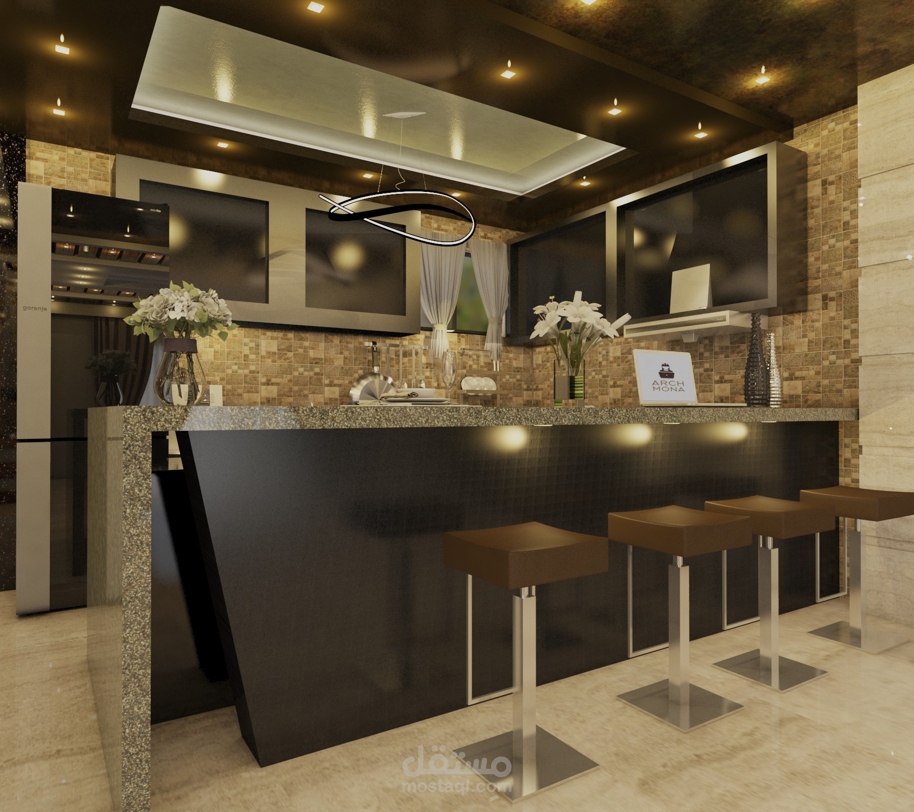تصميم داخلى لمطبخ داخل فيلا