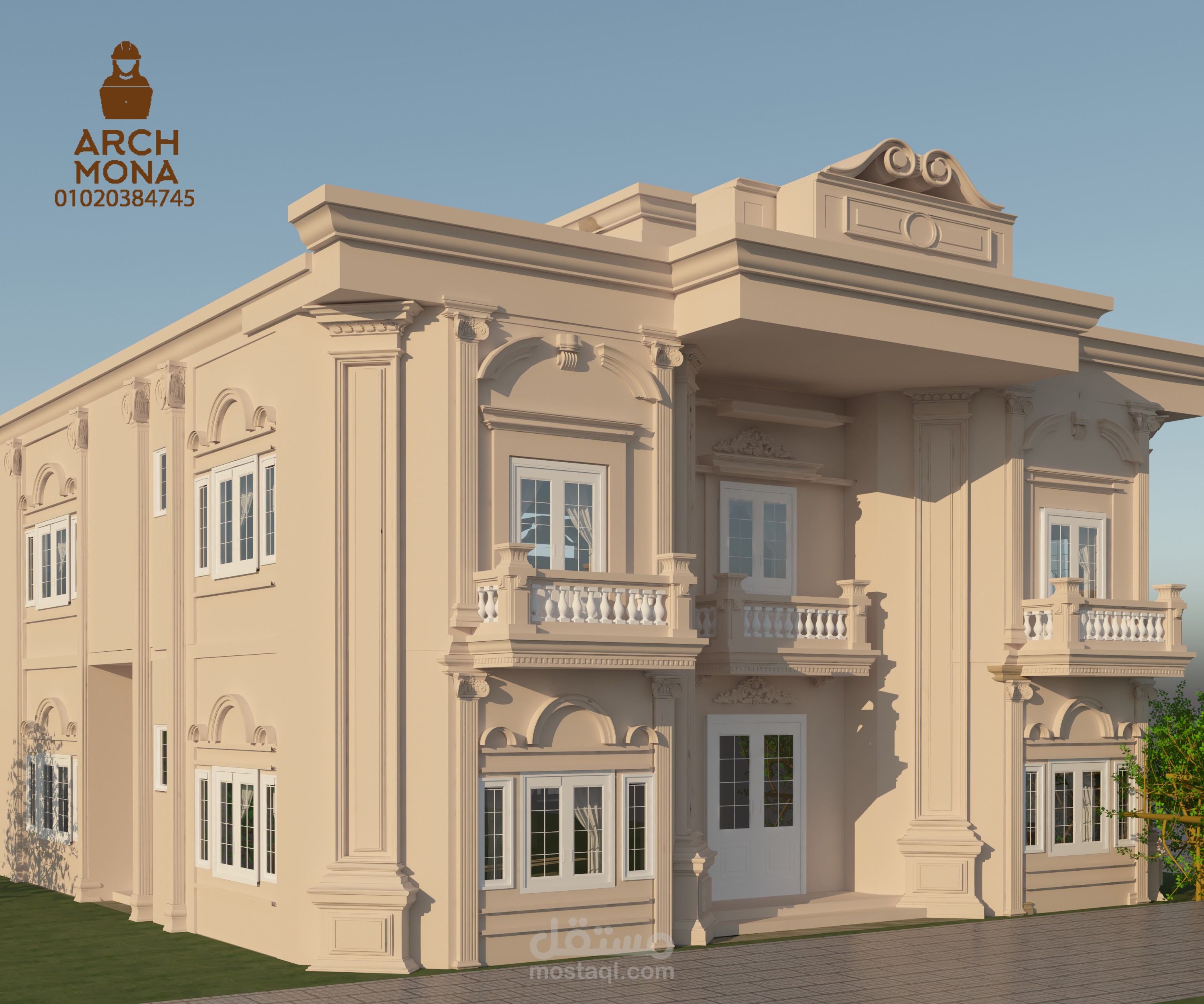 تصميم خارجى لفيلا سكنية