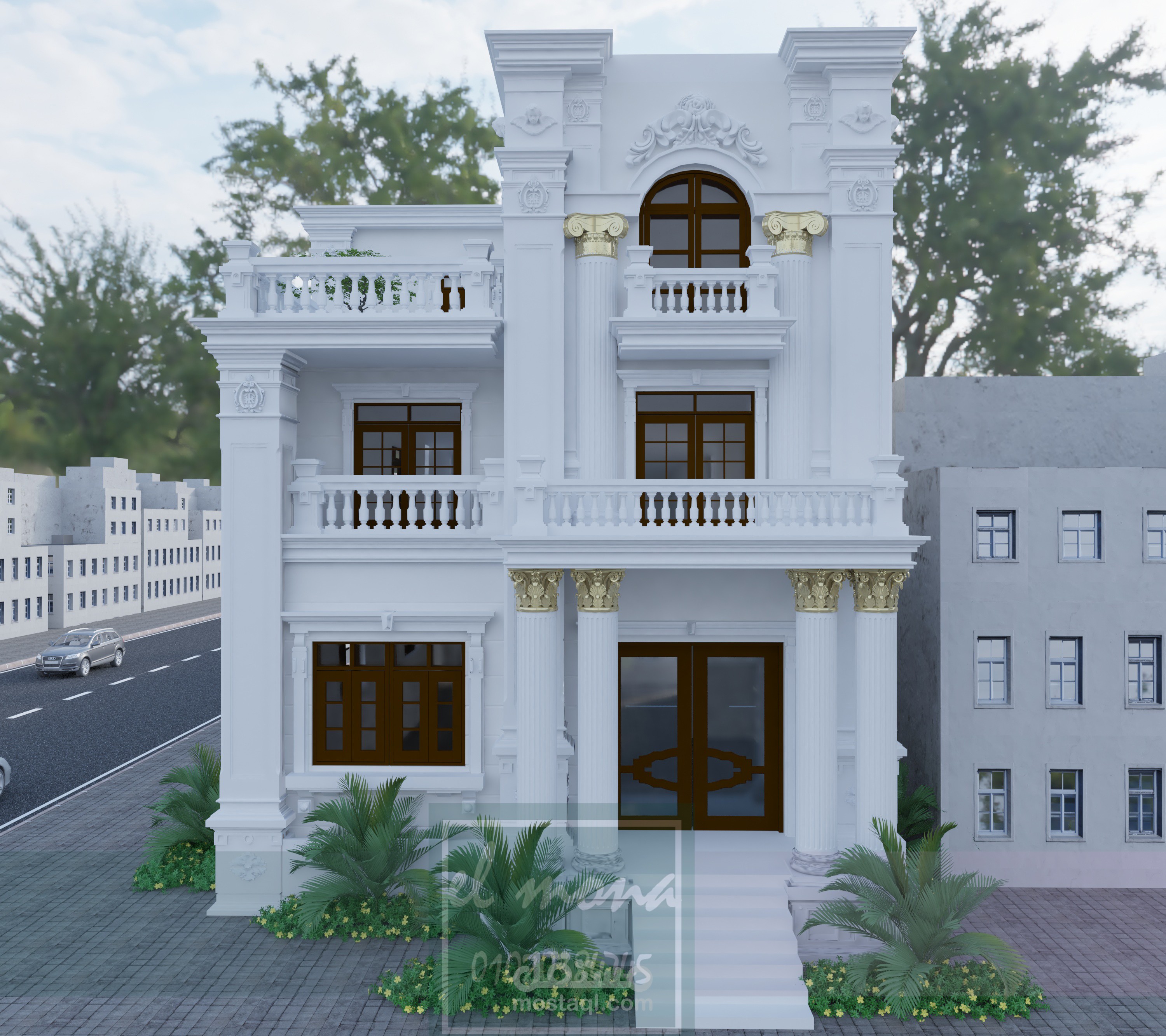 3d classic villa