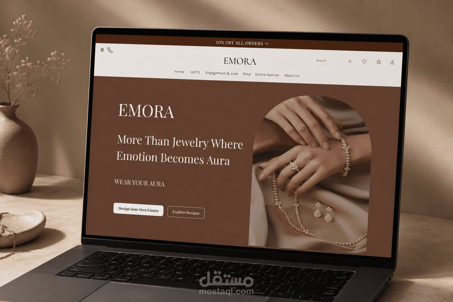تصميم UX/UI لمنصة Emora لتخصيص المجوهرات بالذكاء الاصطناعي