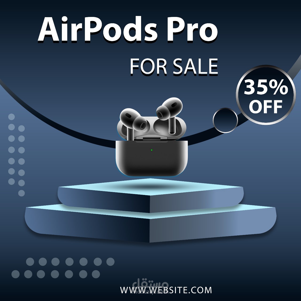 تصميم إعلان احترافي لمنتج AirPods Pro