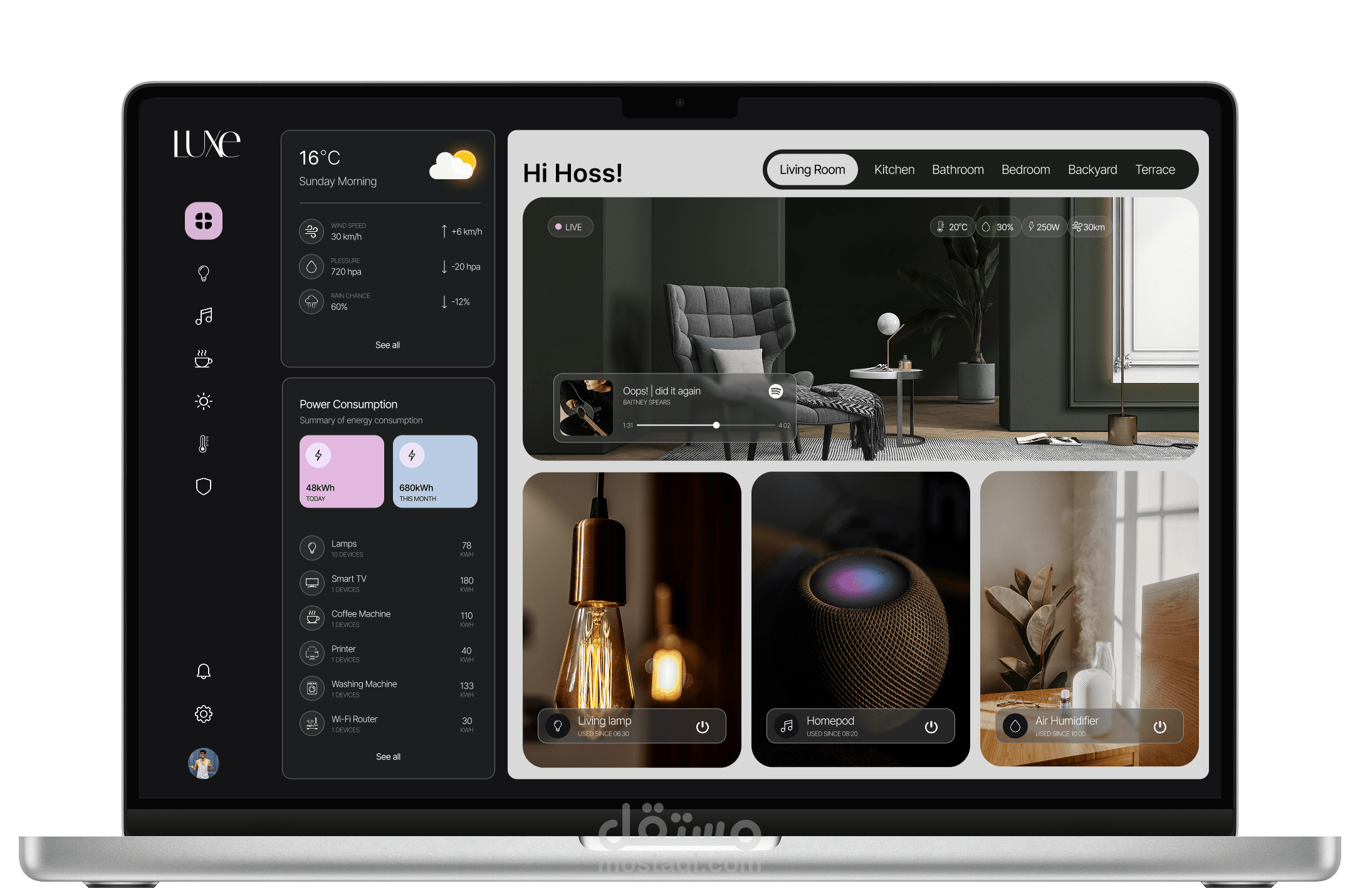 LUXE Smart Home Dashboard