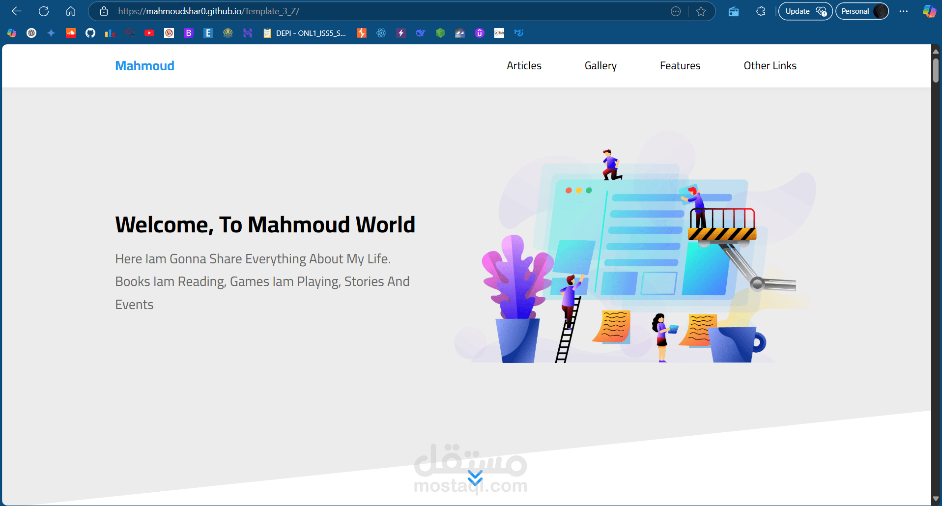 قالب شخصي احترافي لمطوري الويب