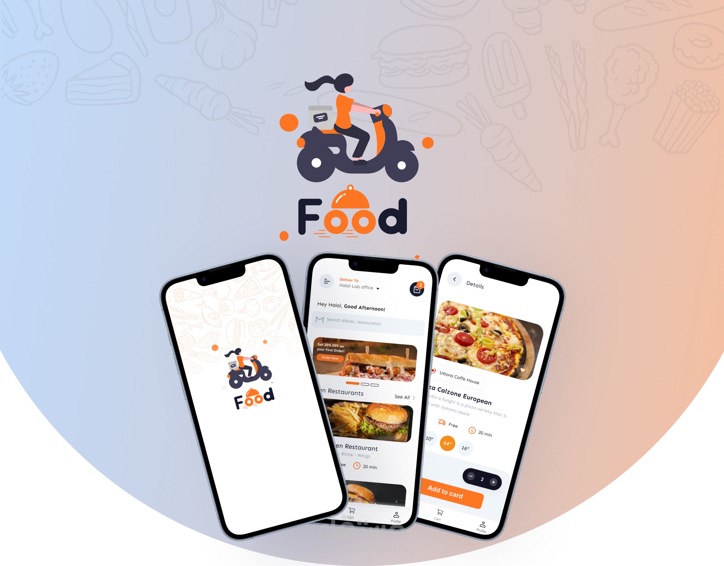 تصميم تطبيق توصيل أكل – Food Delivery App UI/UX