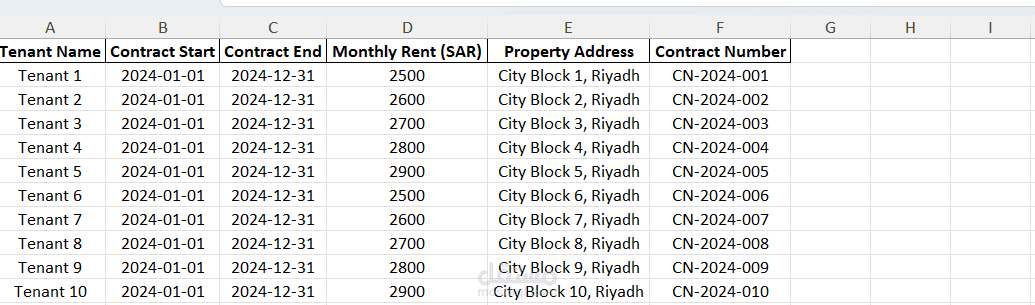 تحويل عقود إيجار من PDF إلى Excel | تنظيم بيانات المستأجرين بدقة