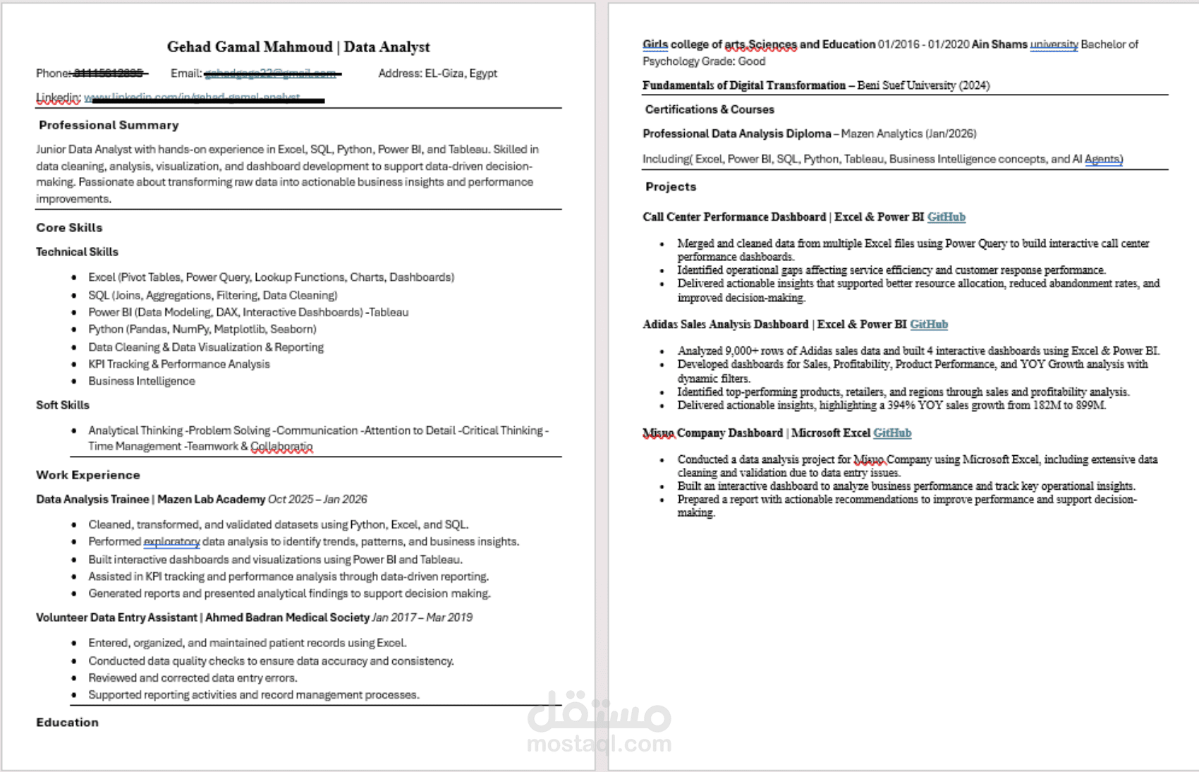 تصميم وكتابة سيرة ذاتية (CV) احترافية ومتوافقة مع أنظمة الـ ATS