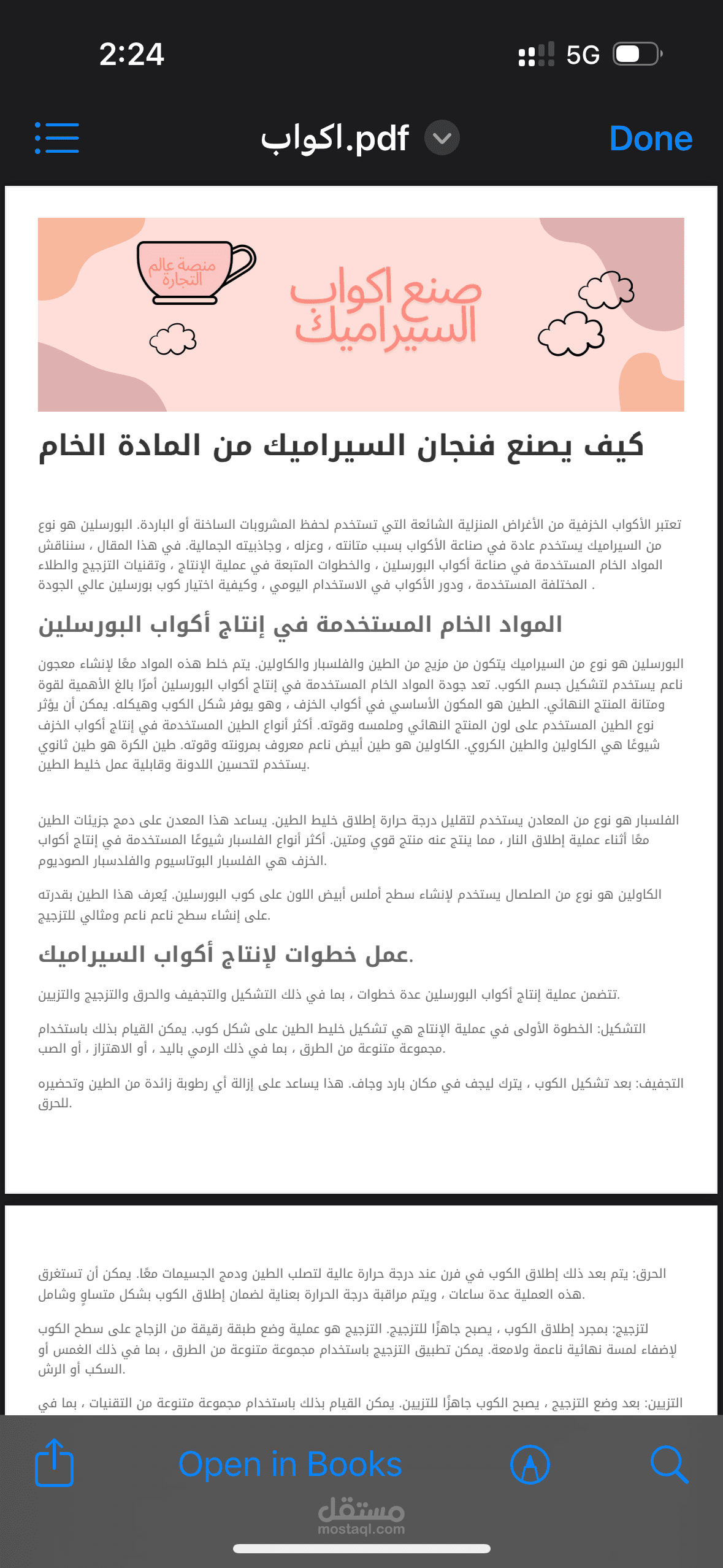 كتابه مقال وشرح عن مشروع اكواب