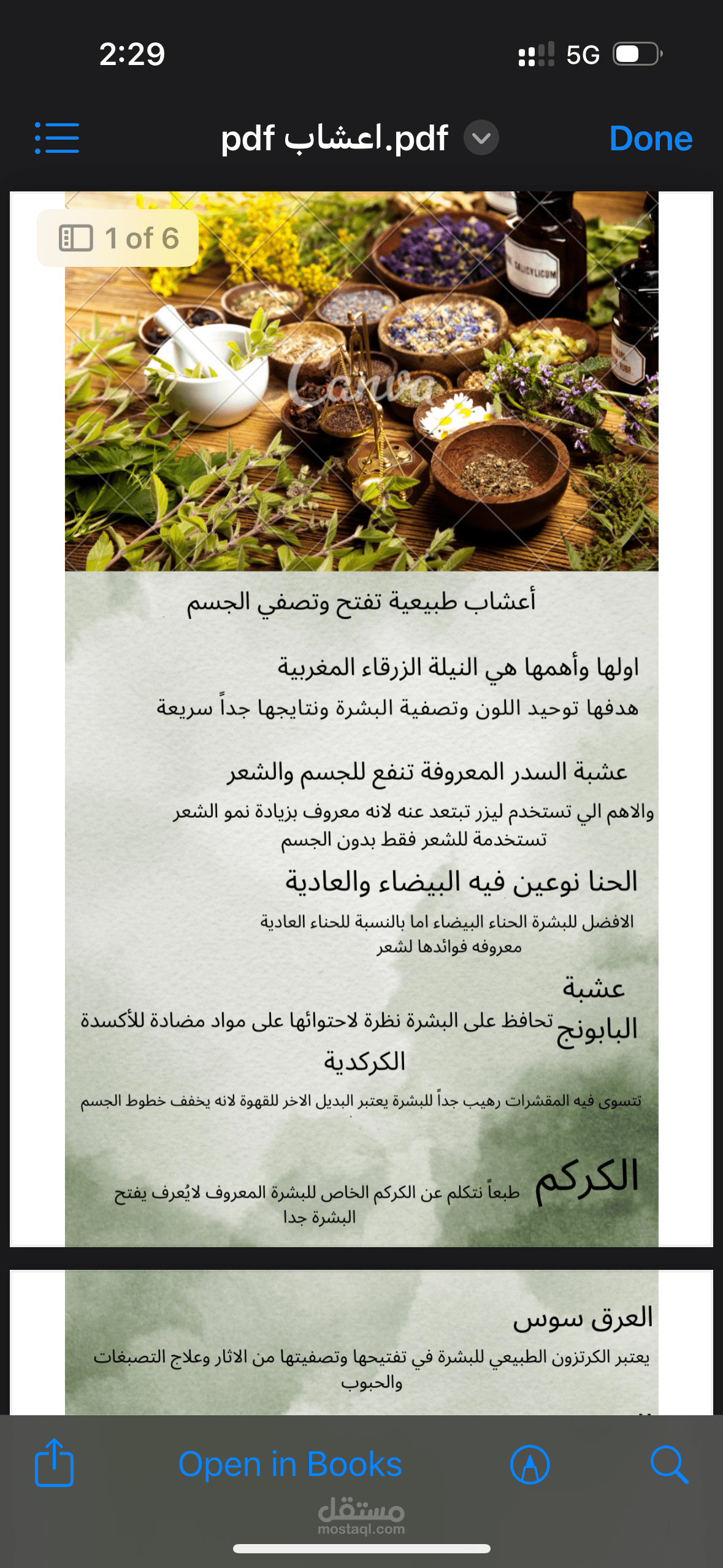 شرح فوائد الاعشاب وتحويله لملف pdf