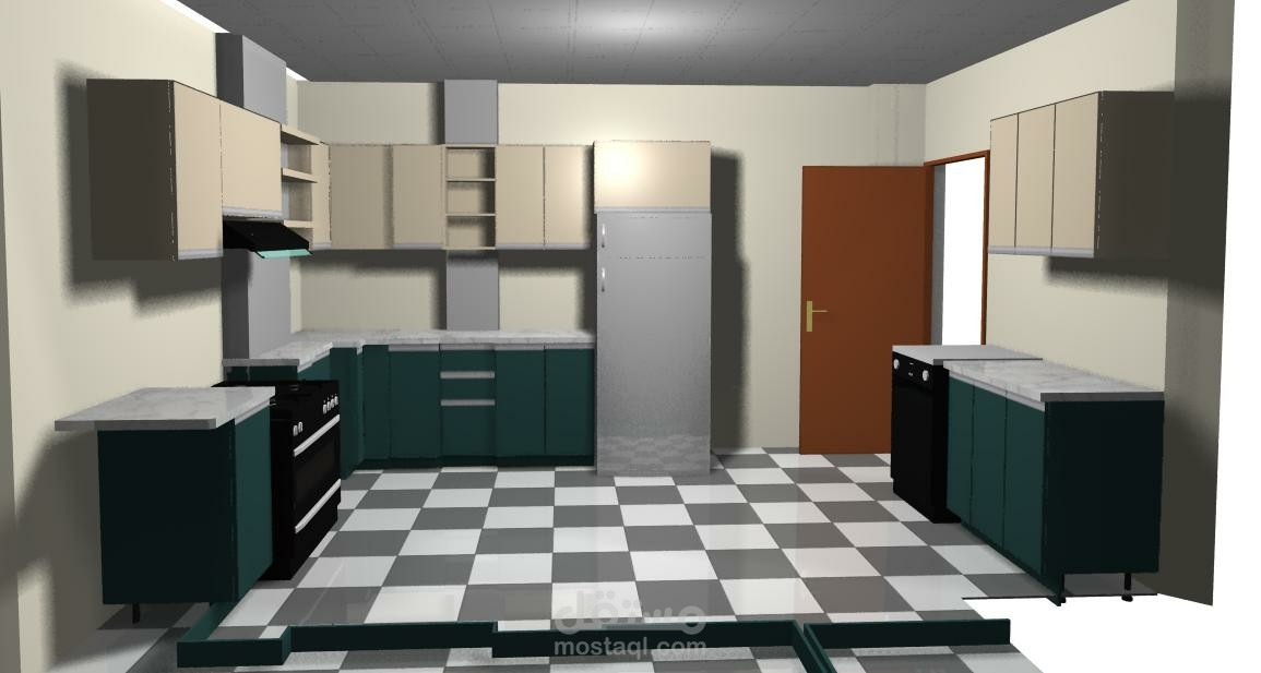 عمل مطبخ 3d