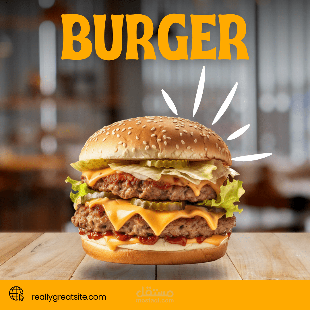 تصميم سوشيال ميديا لمطعم برجر باستخدام canva pro وفقا لطلب العميل