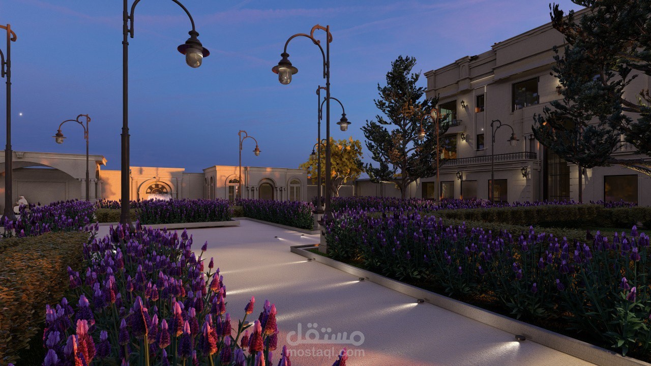 حديقة منزل | neoclassic villa landscape
