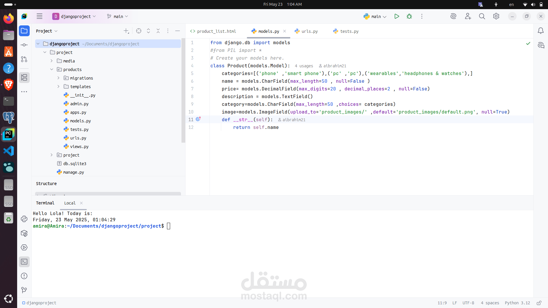 basic electronic store using jango